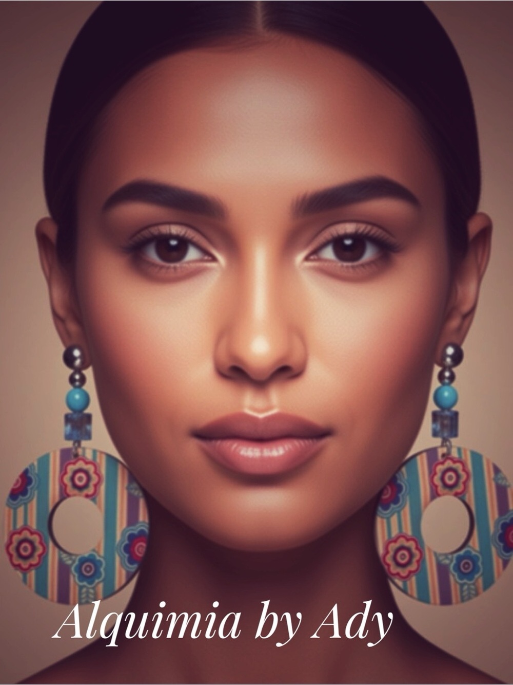 FLORAL Multicolor Turquoise Hoop Earrings